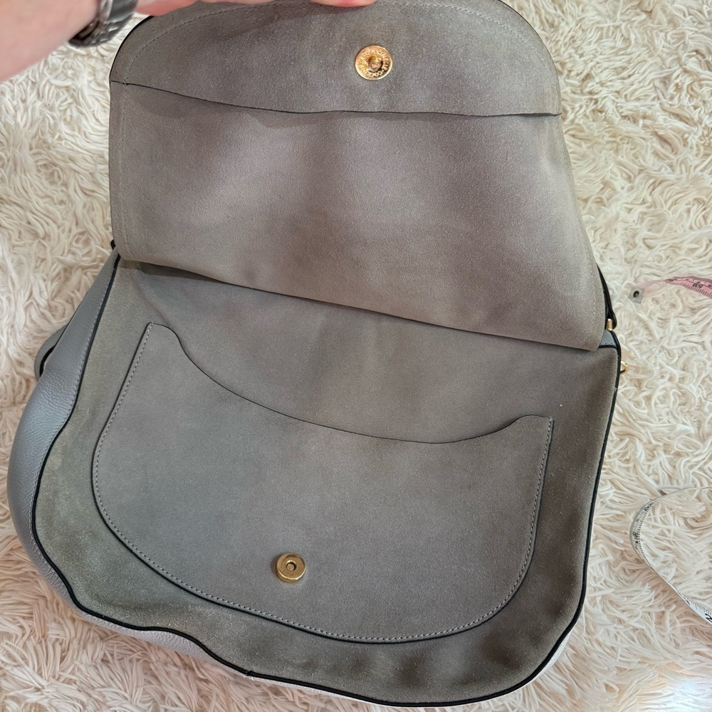 COCCINELLE Leather hobo CAMOSCIO LUNAR suede grey blue crossbody butter soft - Picture 8 of 13